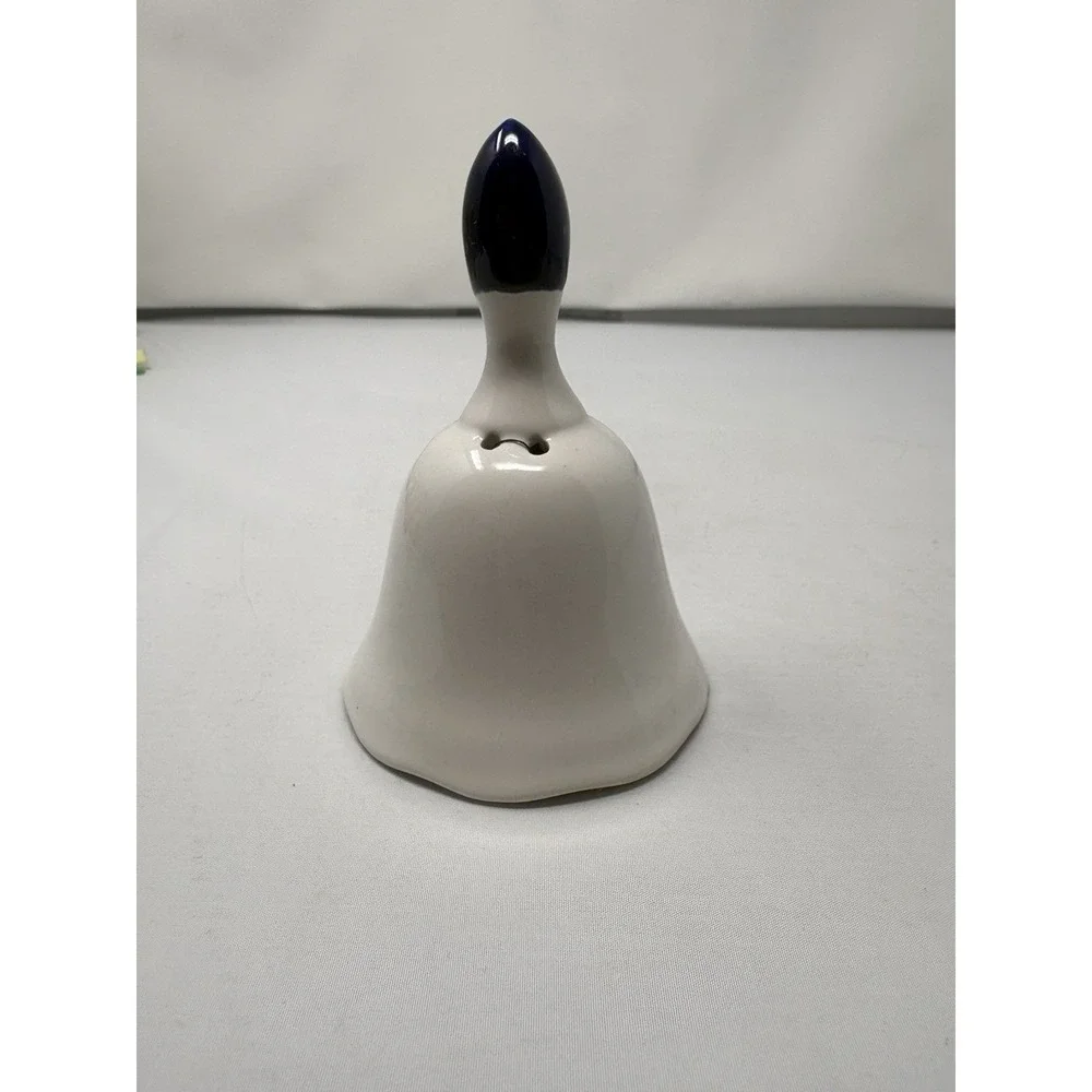Vintage San Francisco Two Tone White Ceramic Rainbow Sailboats Bell Souvenir